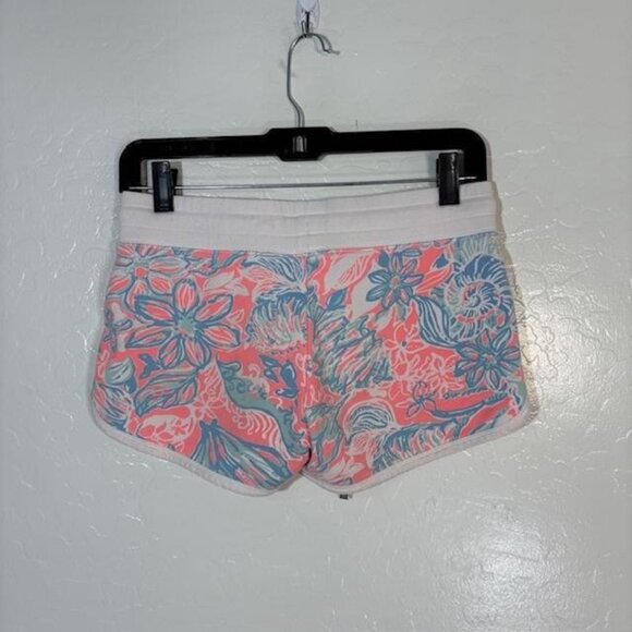 Lilly Pulitzer Shorts Womens XS Pink Blue Tropical Print Drawstring Pockets - Picture 3 of 8
